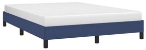 Estrutura de cama sem colchão 140x190 cm tecido azul