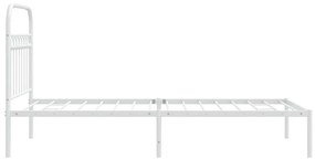 Estrutura de cama com cabeceira 90x200 cm metal branco