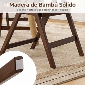 Conjunto de 2 Cadeiras de Jantar Dobráveis (MESA NÃO INCLUIDA), 56 x 49 x 80 cm, Encostos Rotativos de 360°, cor Nogueira