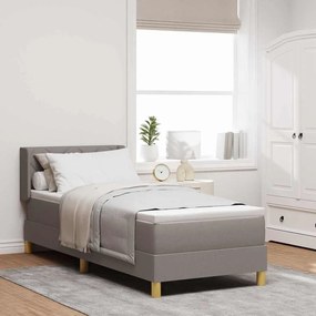 vidaXL Cama Box com Colchão – Taupe, 80x200 cm, Têxtil