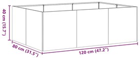 Vaso floreira 120x80x40 cm aço preto