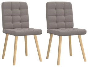 Cadeiras de jantar 2 pcs tecido cinzento-acastanhado