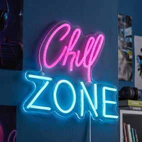 Luz de parede néon rosa com azul Incl. LED - Chill Zone