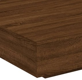 Mesa centro 100x100x31 cm derivados madeira carvalho castanho