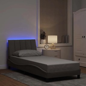 vidaXL Estrutura de cama sem colchão Hanko 90x200 cm tecido cinza-acastanhado