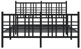 Estrutura de cama com cabeceira e pés 140x200 cm metal preto