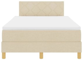 Cama Box Spring Creme com Colchão &amp; Luzes LED 120x200 cm Tecido