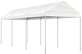Gazebo com telhado 6,69x2,28x2,69 m polietileno branco