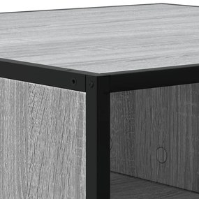 Mesa de centro 80x80x30 cm deriv. madeira/metal cinzento sonoma