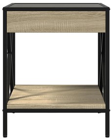 Mesa de centro luzes LED Infinity 40x40x49 cm carvalho sonoma