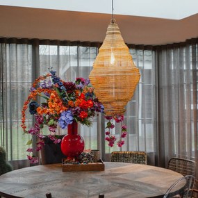 Candeeiro de suspensão oriental dourado 90 cm - Nidum