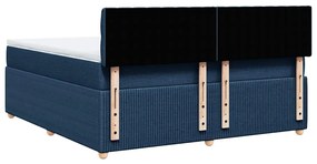 Cama com molas/colchão 180x200 cm tecido azul