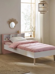 Cama com arrumações para criança, Léa branco claro liso