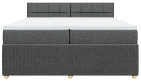 Cama com molas/colchão 200x200 cm tecido cinzento-escuro
