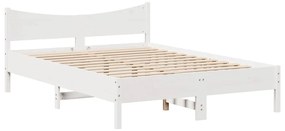 Estrutura de cama c/ gavetas 140x200 cm pinho maciço branco