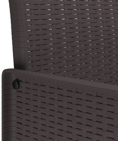 Conjunto de Jantar de 11 Peças com Almofadas Marrom Polirattan, Mesa p