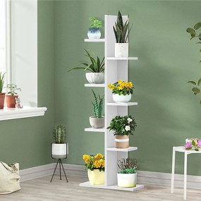 Prateleira Decorativa de Madeira Prateleira de Madeira Prateleira para Sala de Estar Estante de Escritório 50 x 20 x 141,5 cm Branco