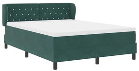 Cama Box com Colchão vidaXL Verde Escuro 140x190 cm Veludo