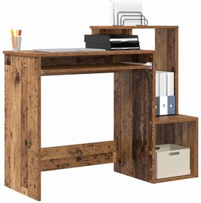 Mesa de Computador Castanha Madeira Antiga Madeira Engenheirada