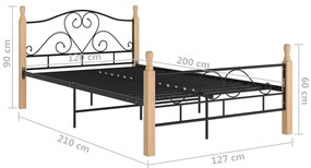Estrutura de cama 120x200 cm metal preto