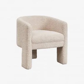 Cadeira De Jantar Em Pele De Carneiro Irati Chenille Creme Bege - Sklum