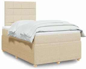 Cama com molas/colchão 120x200 cm tecido cor creme