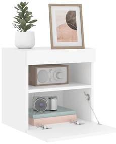 Móveis de parede p/ TV com luzes LED 2 pcs 40x30x40 cm branco