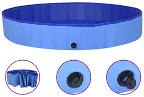 vidaXL Piscina para cães dobrável 200x30 cm PVC azul
