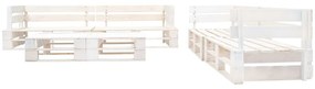 Sofás de paletes para jardim 6 pcs madeira branco