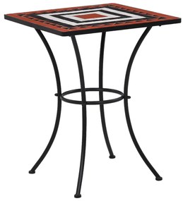46708 vidaXL Mesa bistrô em mosaico 60 cm cerâmica terracota e branco