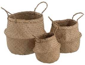 Conjunto de Cestos Natural Fibra natural 30 x 30 x 38 cm (3 Peças)