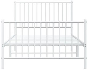 Estrutura de cama com cabeceira e pés 100x200 cm metal branco