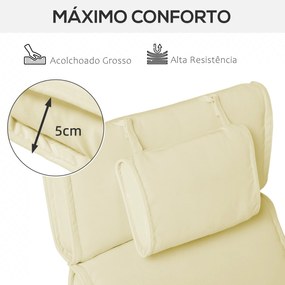 Almofada para Espreguiçadeira 198x53x5cm Almofada Suave para Espreguiç