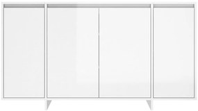 Aparador 135x41x75 cm derivados de madeira branco brilhante