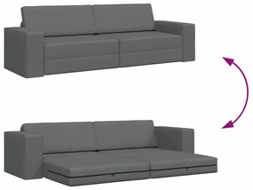Sofá Cama de Chão 2 em 1 Cinza Escuro 245x150x60.5 cm Tecido