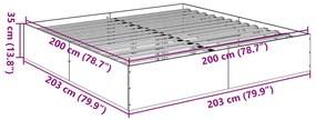 Estrutura de cama 200x200 cm derivados de madeira branco