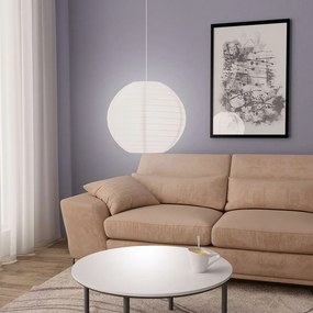 vidaXL Candeeiro suspenso Ø45 cm E27 branco