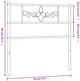Cabeceira de cama 80 cm metal preto