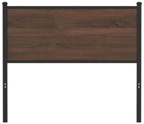 Cabeceira de cama 107cm derivados madeira/aço carvalho castanho