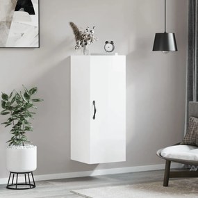 vidaXL Armário parede 34,5x34x90 cm derivados madeira branco brilhante
