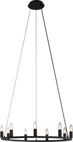 Smart hanglamp zwart 9-lichts incl. Wifi C35 - Knight