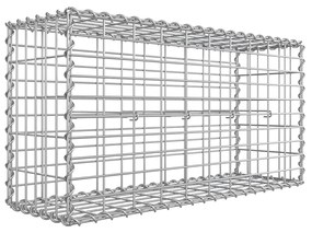 Cesto Gabião de pedra retangular 100 x 50 x 30 cm Prateado