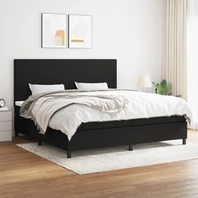 vidaXL Cama com molas/colchão 200x200 cm tecido preto