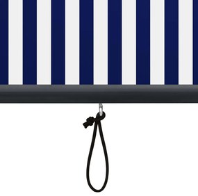 Estore de rolo para exterior 100x250 cm azul e branco