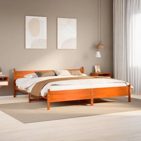 vidaXL Cama sem colchão 180x200 cm pinho maciço castanho-mel