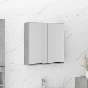 811317 vidaXL Armário espelhado de casa de banho 64x20x67 cm cinzento-cimento