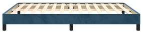 Estrutura de cama sem colchão 140x200 cm veludo azul-escuro