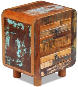 Mesa de cabeceira 43x33x51 cm madeira reciclada maciça