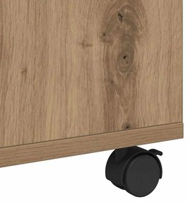 Mesa de centro com roda carvalho artisiano 75 x 75 x 38 cm