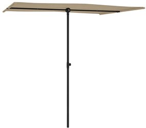 Guarda-sol jardim c/ poste de alumínio 2x1,5m cinza-acastanhado